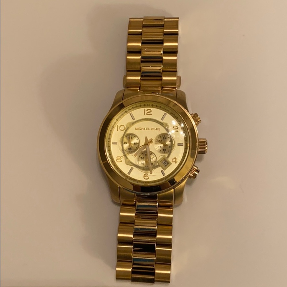 Michael Kors Large Runway Gold Watch.